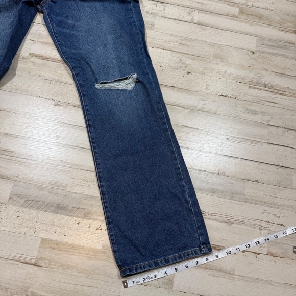 NWT RSQ High Rise Straight Leg Jeans Med Wash Distressed Button Fly Womens Sz 27 - Picture 5 of 9